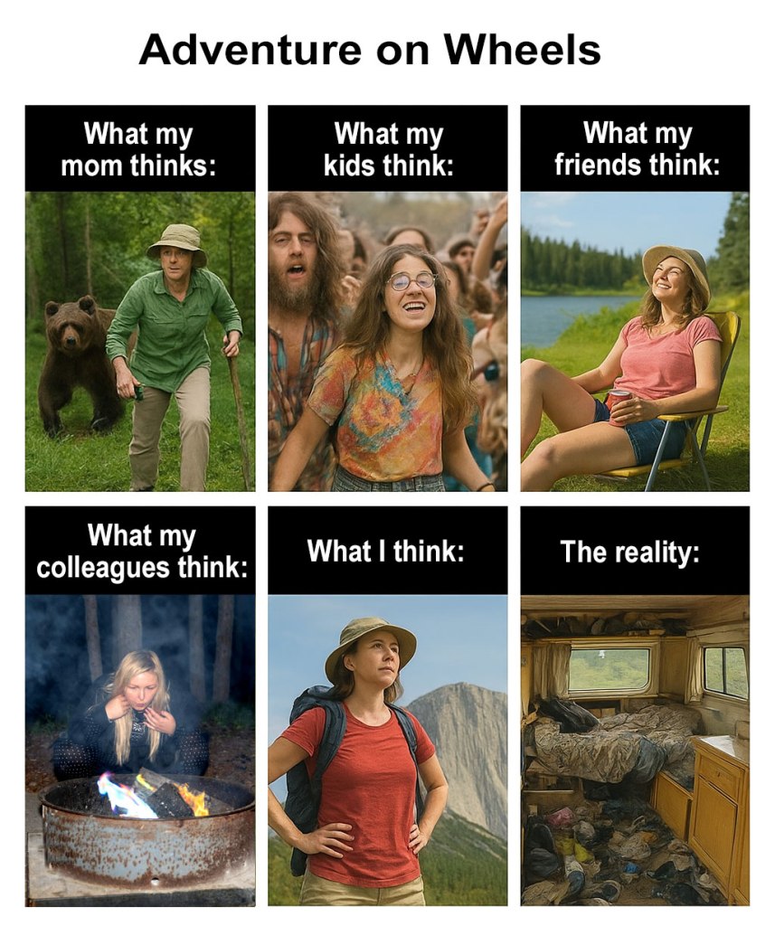 6-panel meme- Adventure on Wheels.